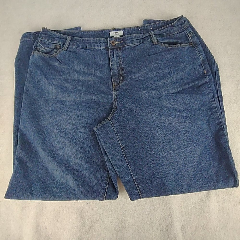 Cato Women's Medium Rise Classic Straight Leg Denim Blue Jeans Size 18W